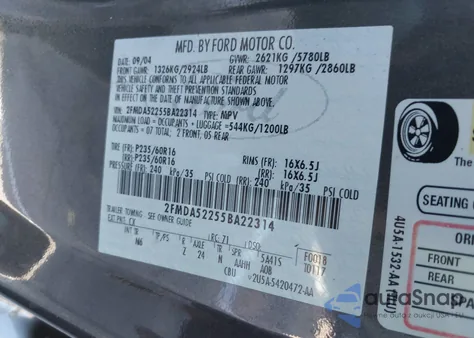 2005 Ford Freestar Sel z USA, uszkodzony, nr VIN 2FMDA52255BA22314